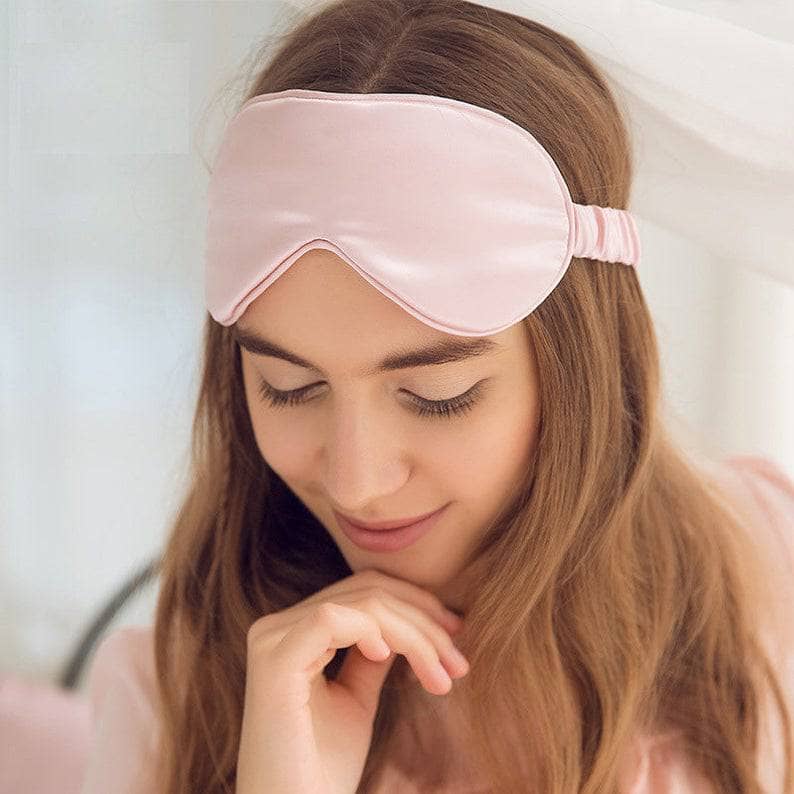 Light Pink Silk Sleep Mask & Face Mask Luxe Gift Set