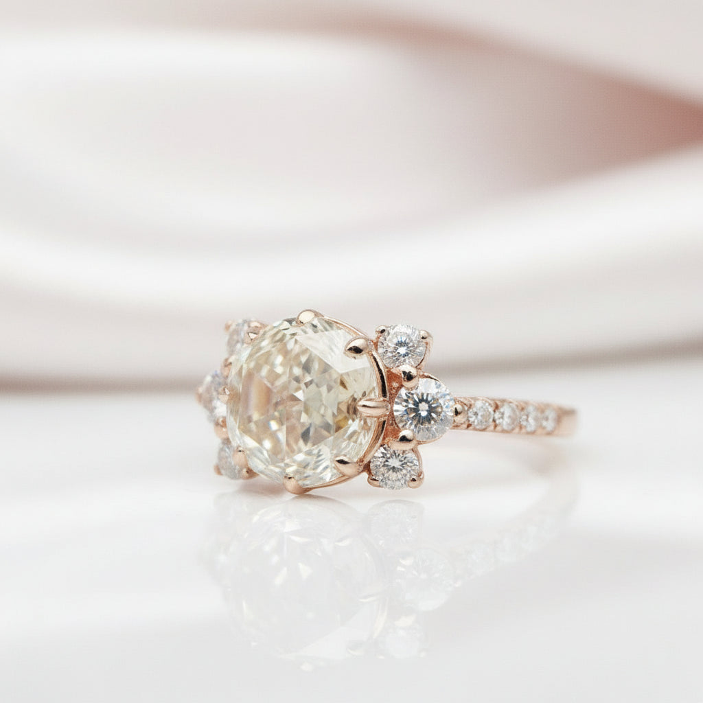 Light Yellow Diamond Rose Gold Ring-Black Diamonds New York