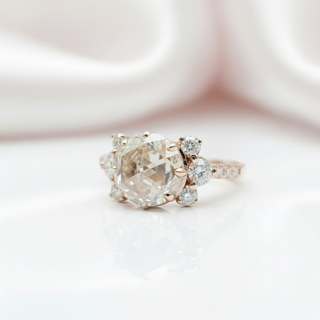 Light Yellow Diamond Rose Gold Ring-Black Diamonds New York