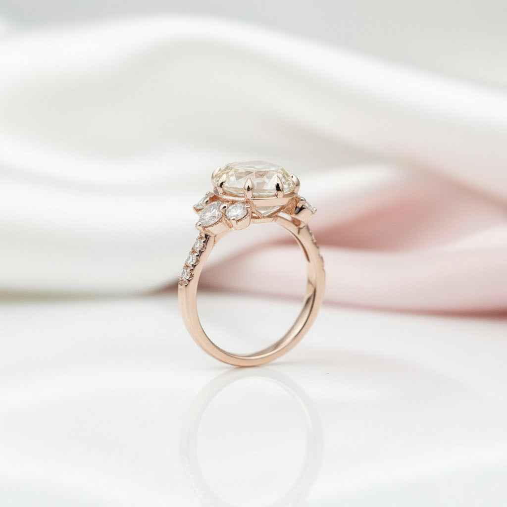 Light Yellow Diamond Rose Gold Ring-Black Diamonds New York