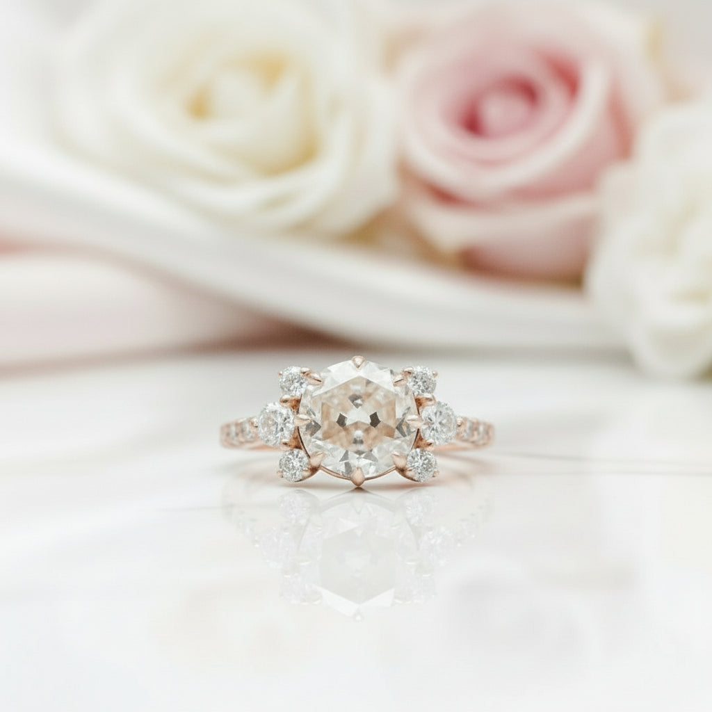 Light Yellow Diamond Rose Gold Ring-Black Diamonds New York