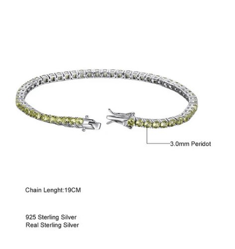 Light Yellow Round Cut Bracelet In Sterling Silver - Black Diamonds New York