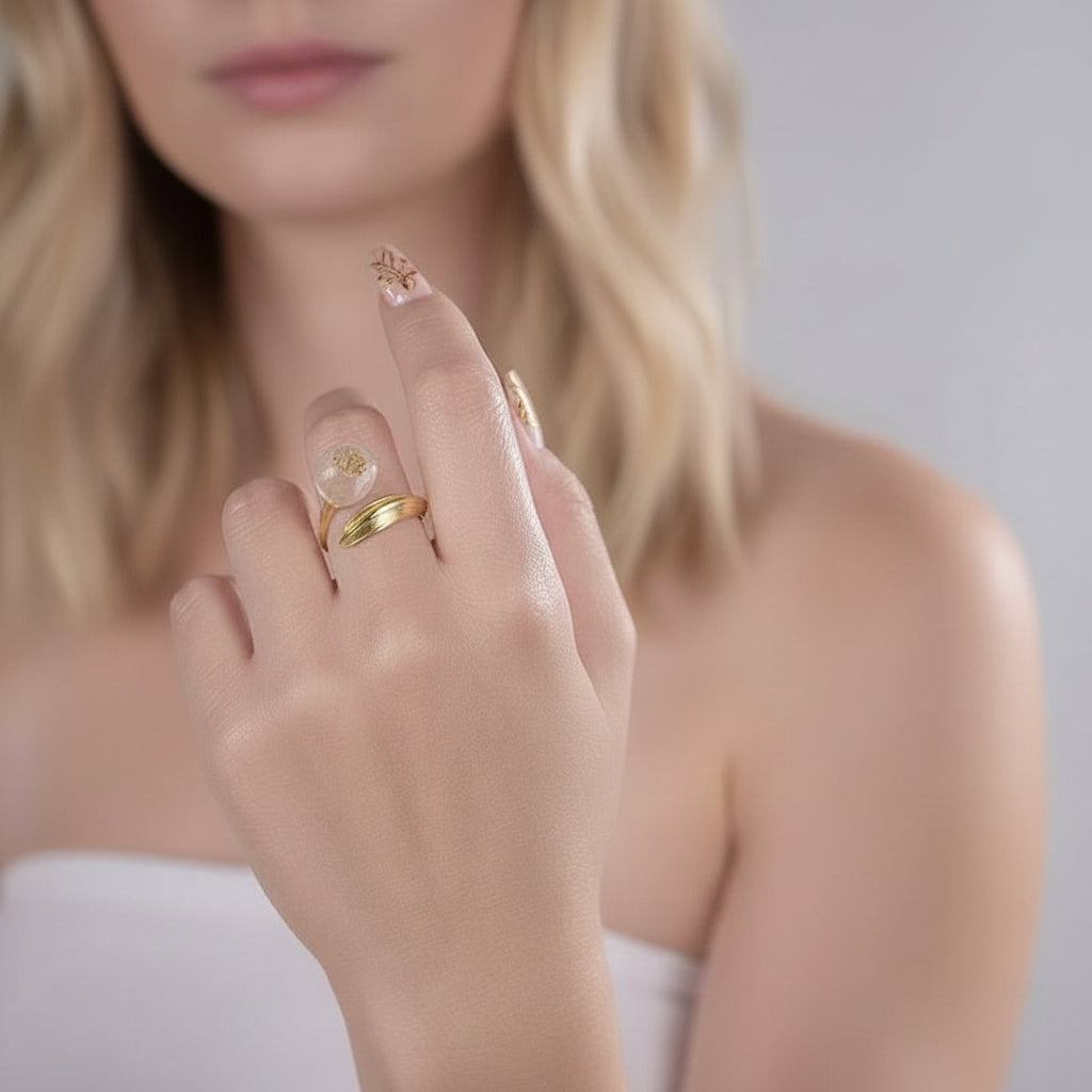 Lily of the Valley Flower Ring-Black Diamonds New York
