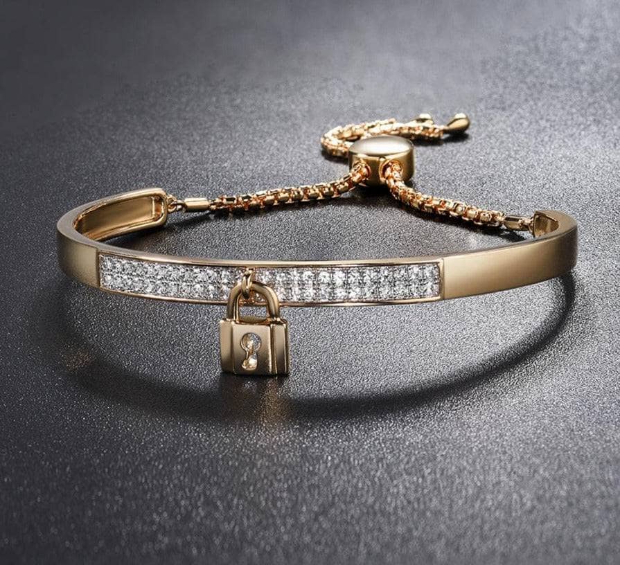 Lock & EVN Stone Adjustable Bolo Bracelet-Black Diamonds New York
