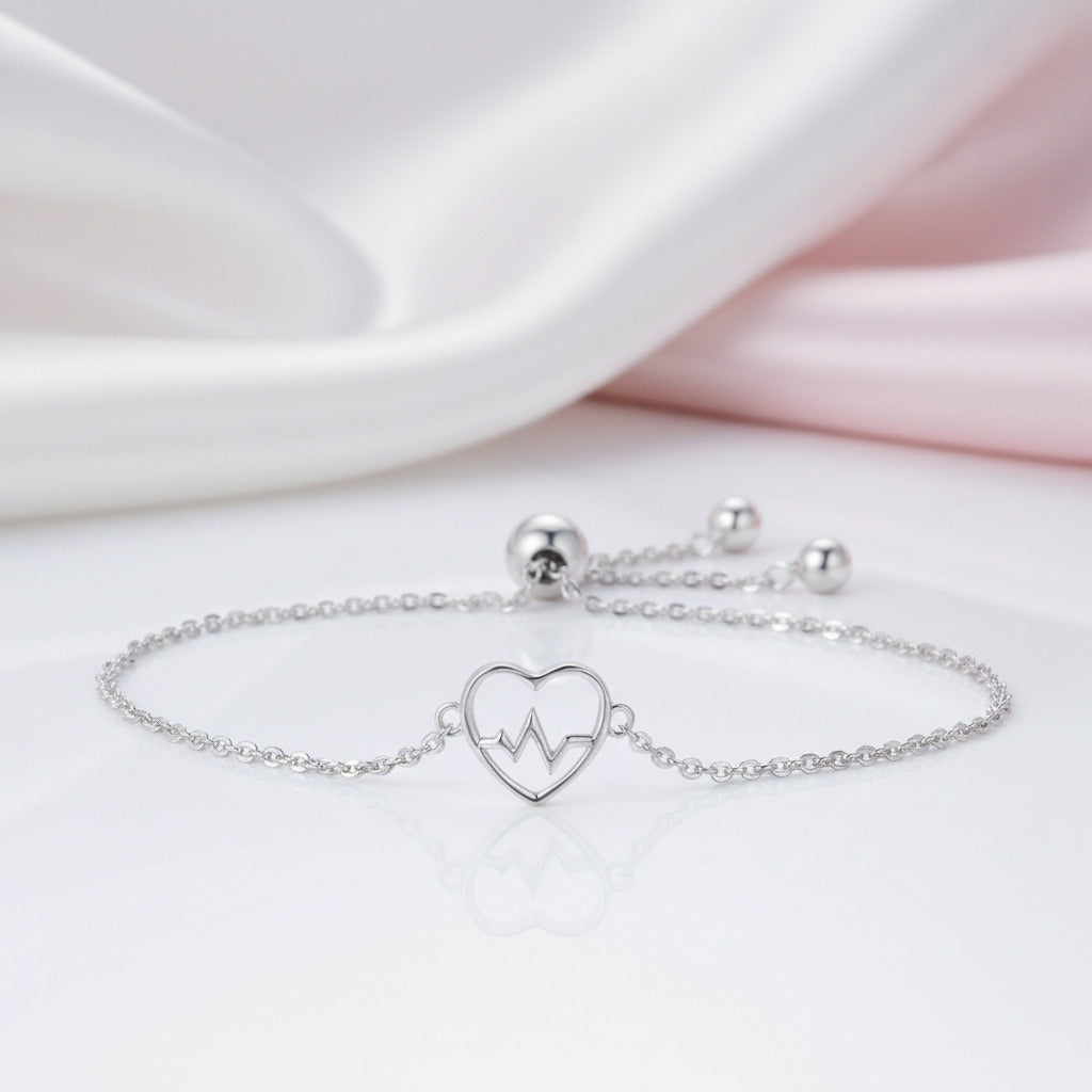 Love Heartbeat Bolo Bracelet-Black Diamonds New York