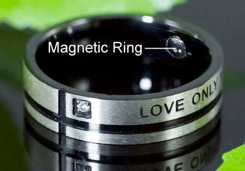 Love Only You Created Diamond Magnetic Mens Ring-Black Diamonds New York