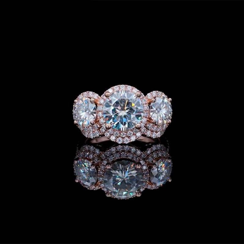 Love Trust Respect Engagement Ring Set in 14k Rose Gold 2.0ct Round Cut Diamond-Black Diamonds New York