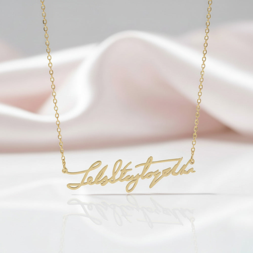 Loved Ones Handwriting Custom Necklace-Black Diamonds New York