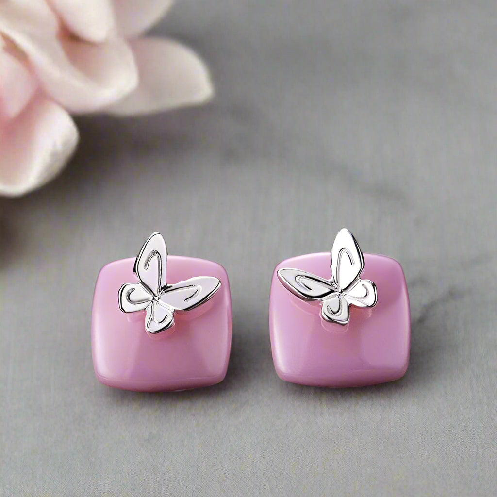 Lovely Butterfly Stud Earrings-Black Diamonds New York