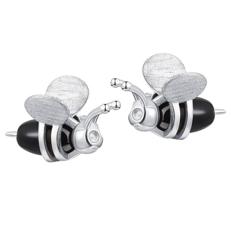 Lovely Honey Bee Stud Earrings-Black Diamonds New York