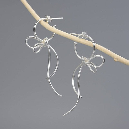 Lovely Knot Long Tassel Dangle Earrings-Black Diamonds New York