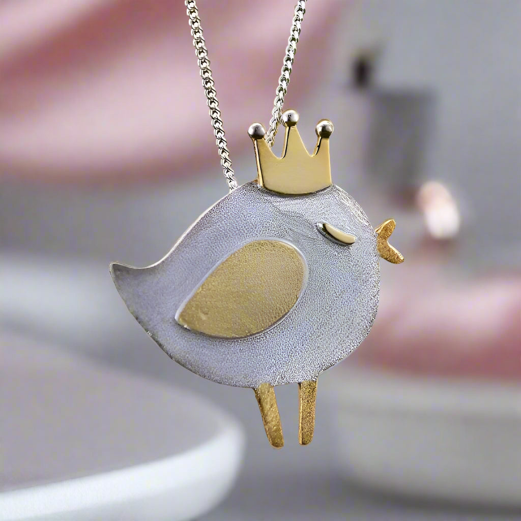 Lovely Princess Bird Pendant-Black Diamonds New York