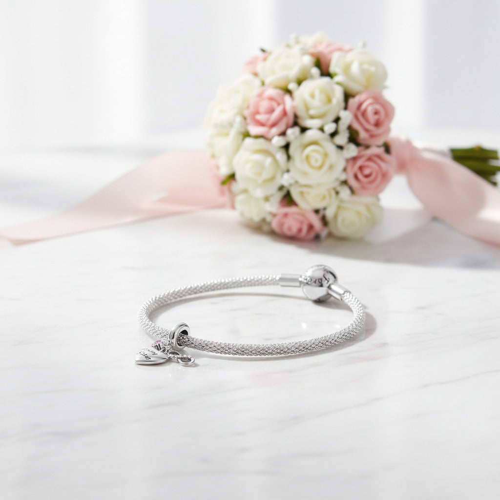 Loving Sister with Heart & Infinity Symbol Charm-Black Diamonds New York