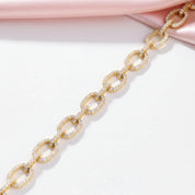 Luxurious Chain Design Bracelet In Sterling Silver-Black Diamonds New York