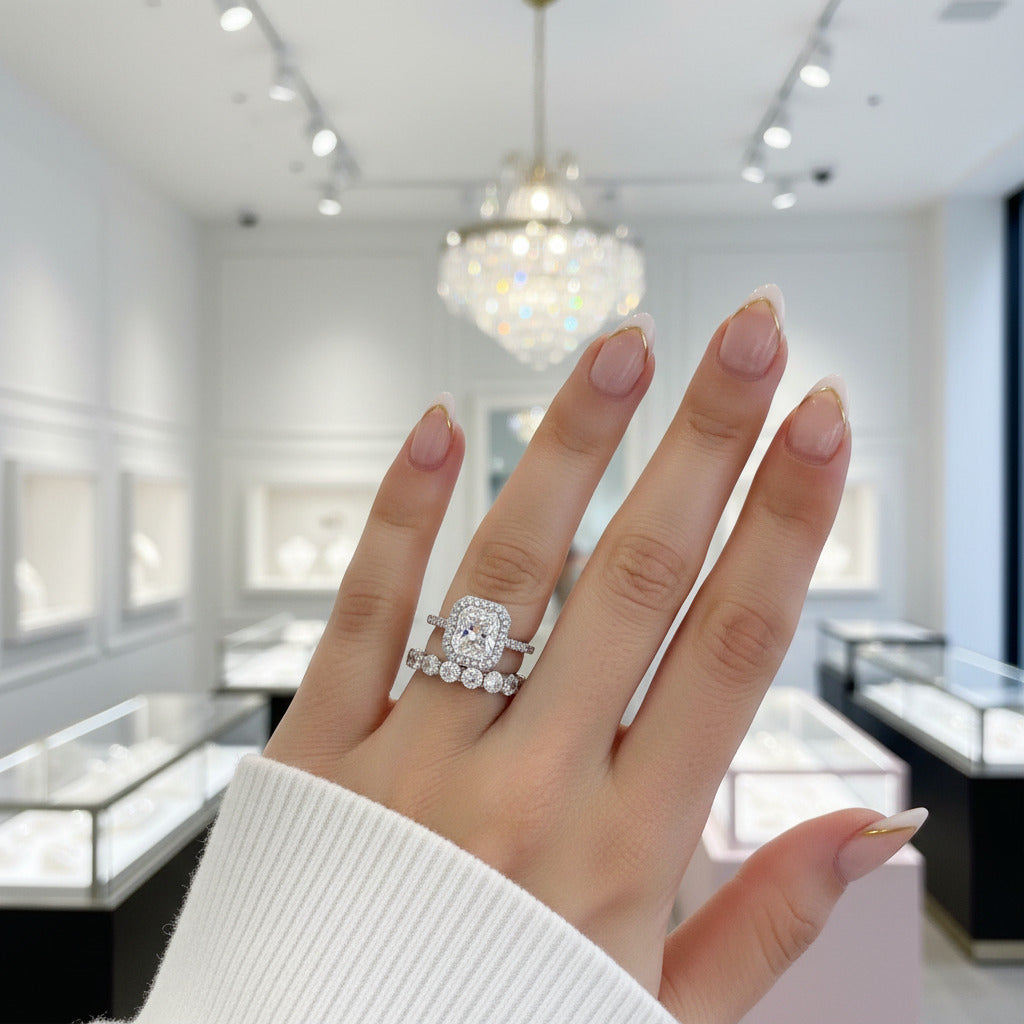 Luxurious Princess Cut Simulated Diamond Option Wedding Set-Black Diamonds New York
