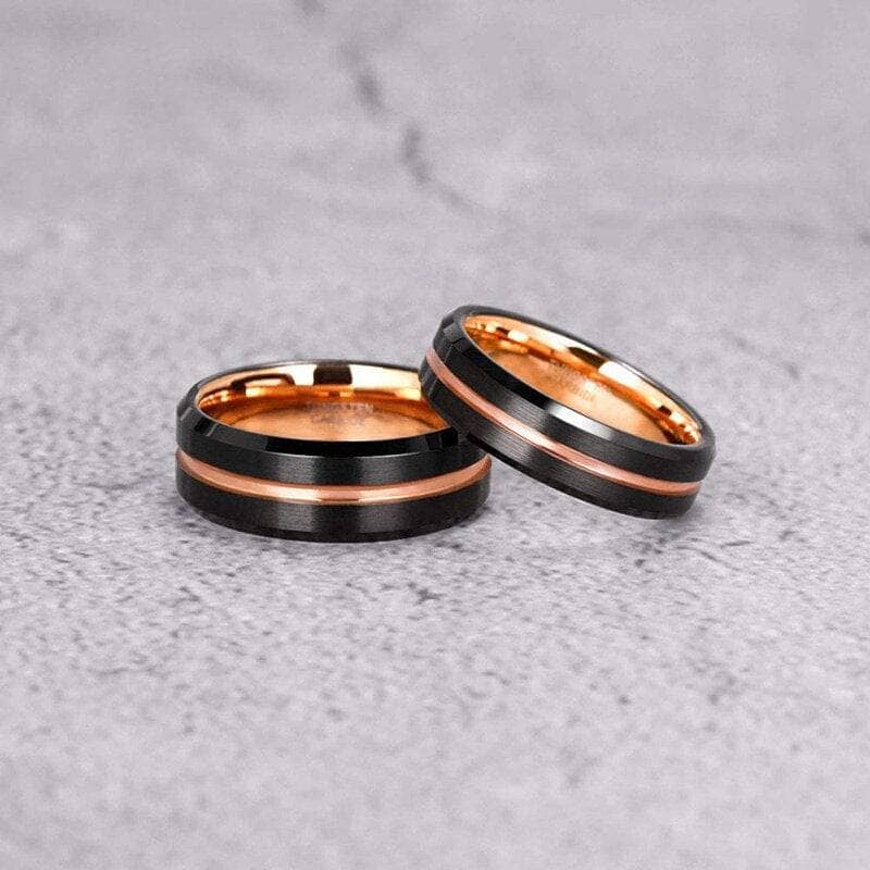 His and Hers Tungsten Wedding Band Set, Galaxy Opal Ring Set, 8mm & 4mm Black  Tungsten Bands, Comfort Fit, Polished, Couples Rings, Dome - Etsy