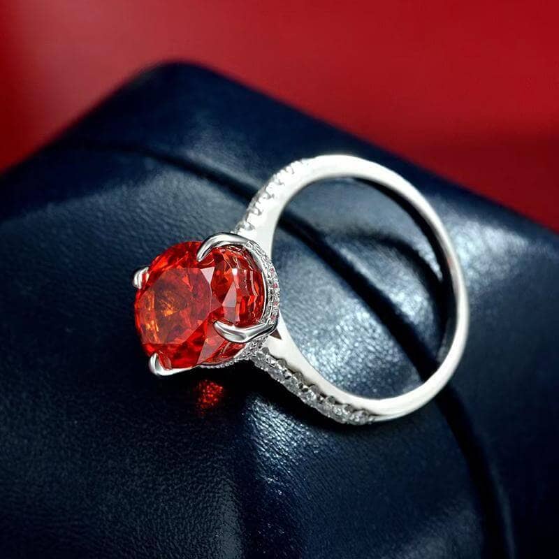 Luxurious Ruby Oval Cut Simulated Diamond Engagement Ring - Black Diamonds New York