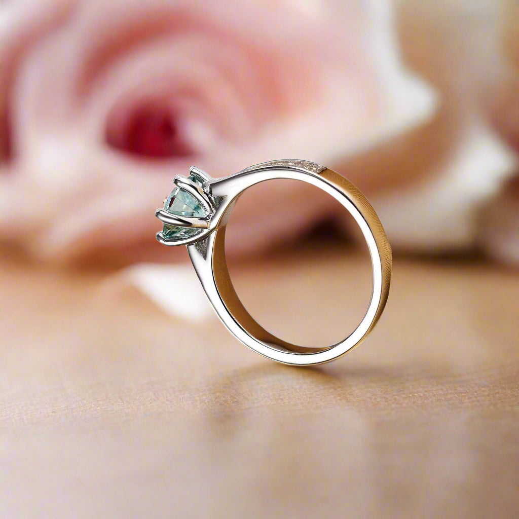 Luxury 1ct Green Diamond Ring Engagement Ring-Black Diamonds New York