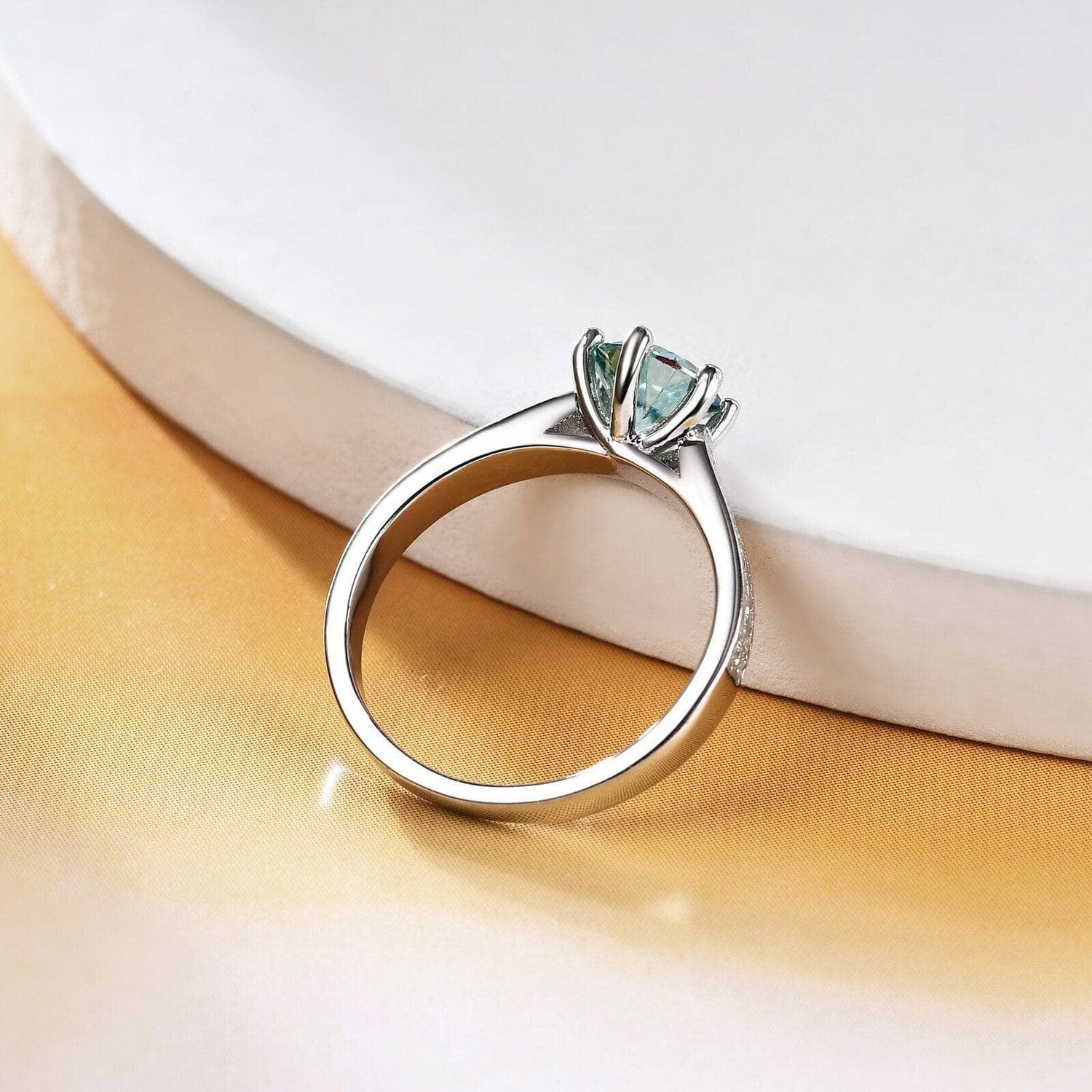 Luxury 1ct Green Diamond Ring Engagement Ring-Black Diamonds New York
