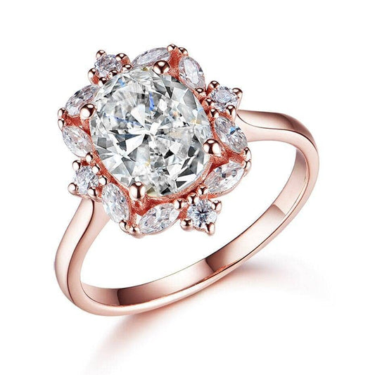 Luxury 2CT Moissanite 14K White Gold Ring - Black Diamonds New York