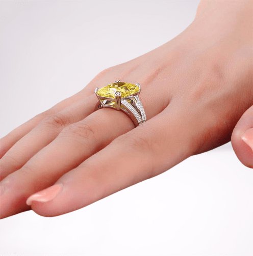 Luxury 6ct Radiant Cut Created Diamond Ring-Black Diamonds New York
