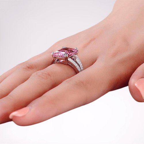 Luxury 6ct Radiant Cut Created Diamond Ring - Black Diamonds New York
