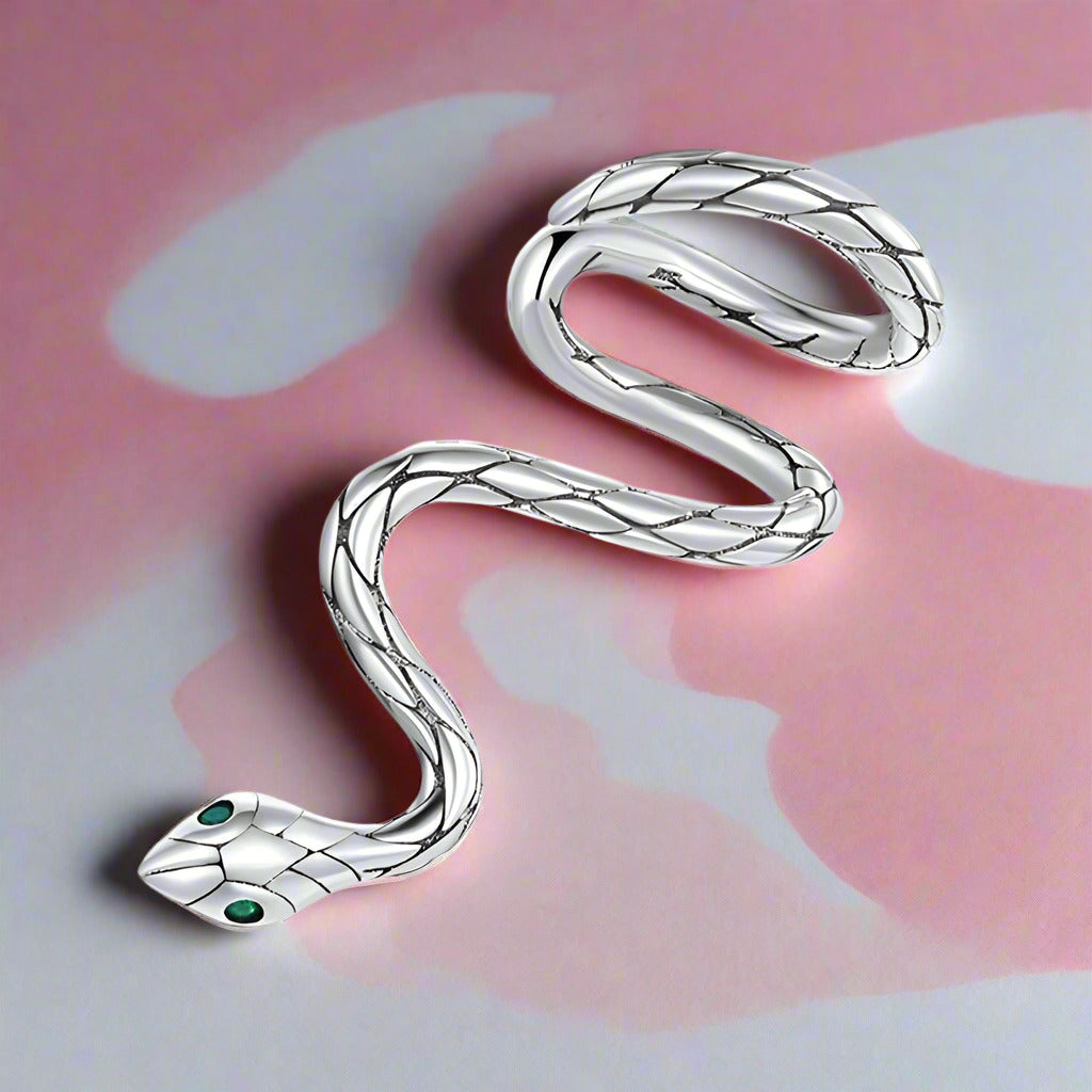 Magical Snake Ear Buckle Earring-Black Diamonds New York