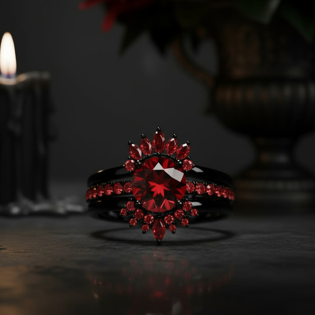 Mahal Kita (I LOVE YOU)- Rare Yellow Round Diamond Love Language Ring Set-Black Diamonds New York