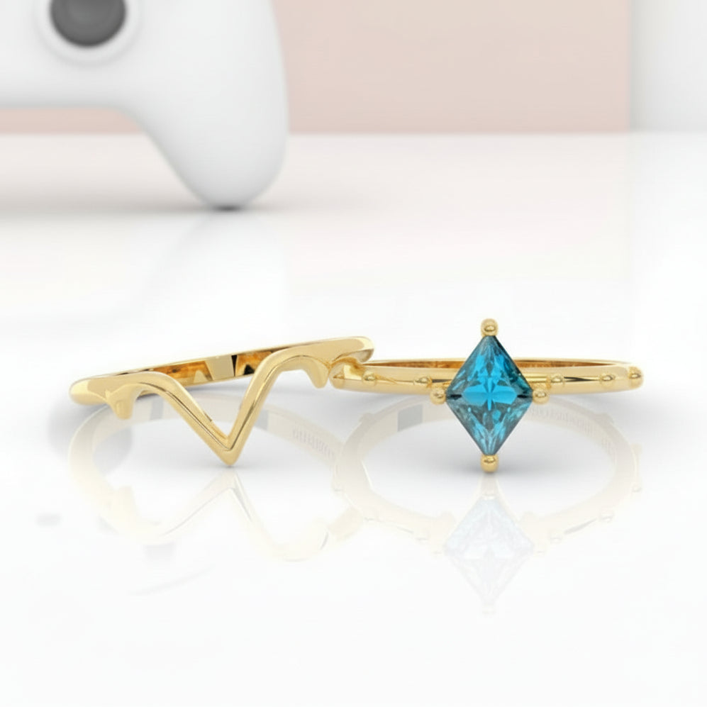 Marksman's Ring (Unisex)- 14k Yellow Gold Video Game Inspired Rings-Black Diamonds New York