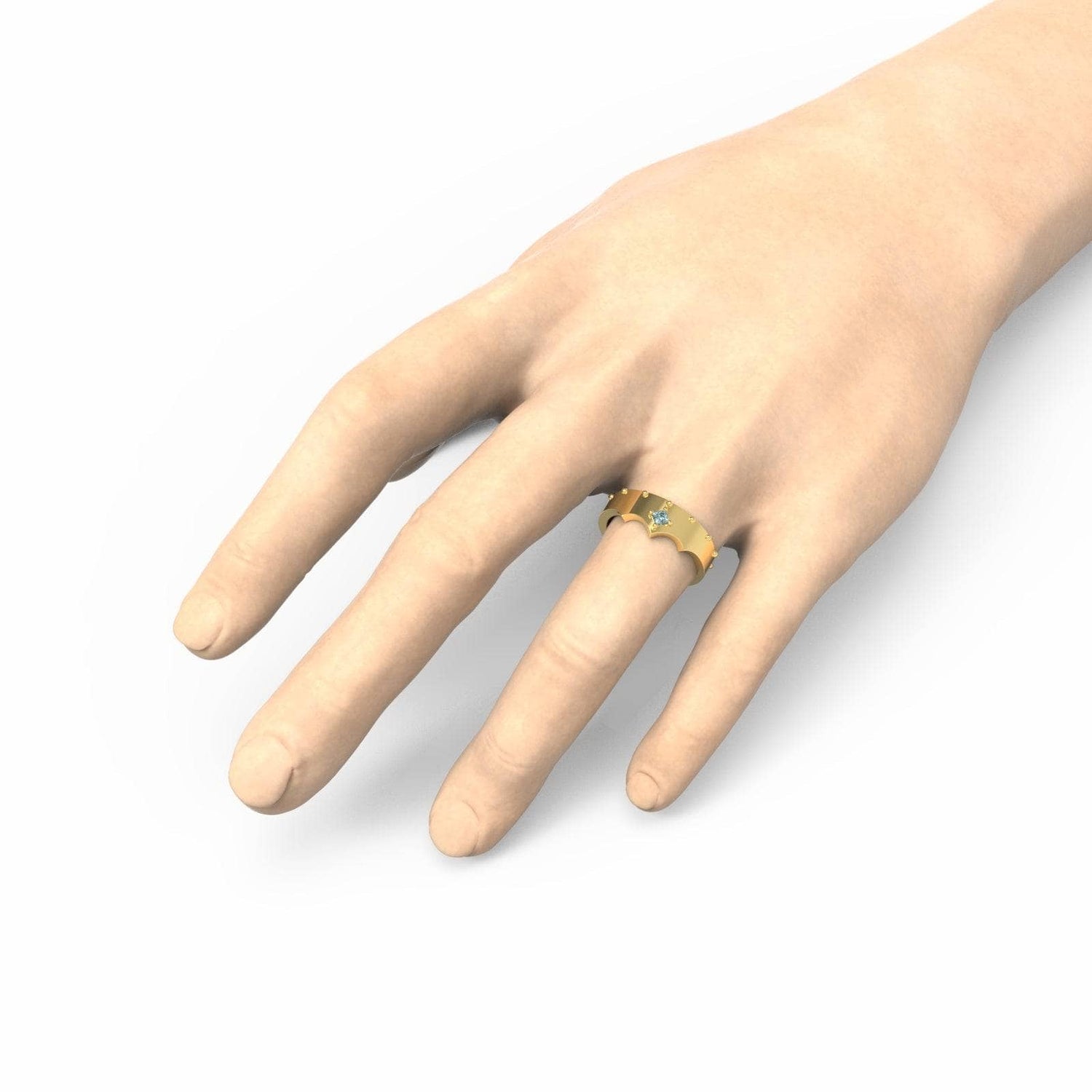 Marksman's Ring (Unisex)- 14k Yellow Gold Video Game Inspired Rings-Black Diamonds New York