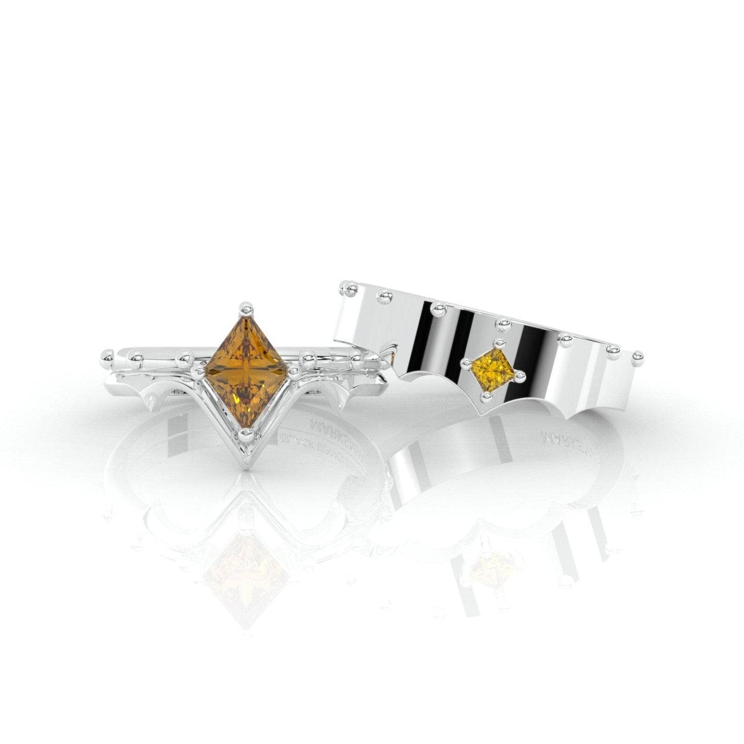 Marksman's Ring (Unisex)- 14k Yellow Gold Video Game Inspired Rings-Black Diamonds New York