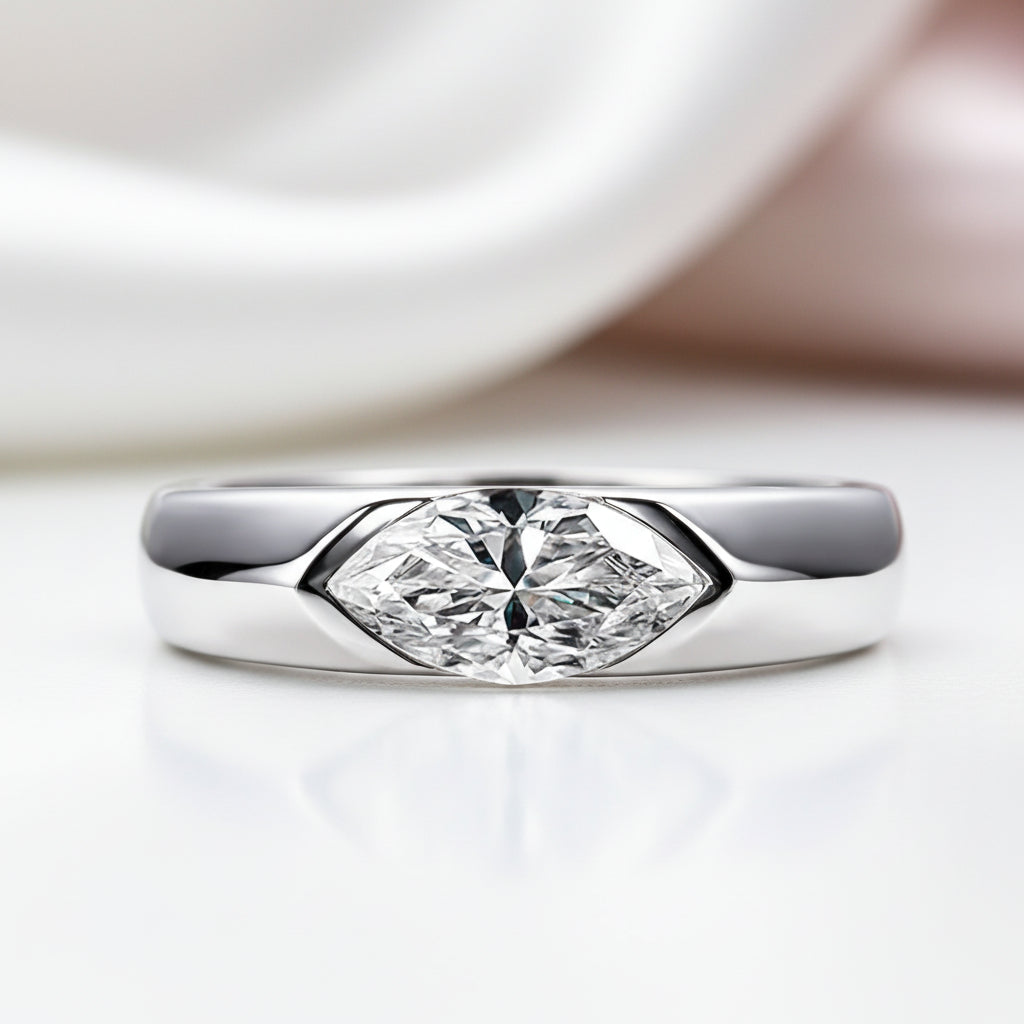 Marquise Cut Diamond Option Wedding Ring-Black Diamonds New York