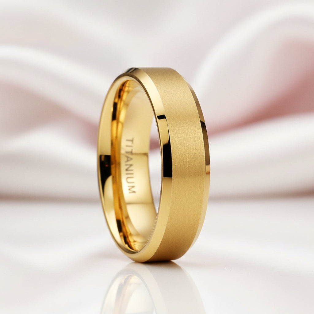 Matte Brushed Titanium Men's Wedding Band-Black Diamonds New York