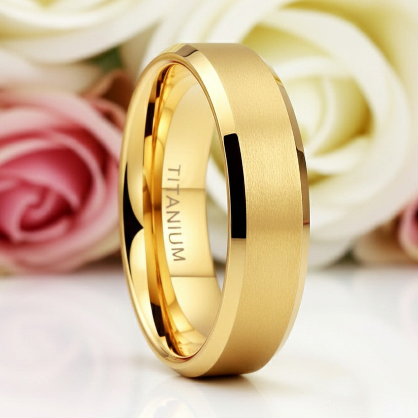 Matte Brushed Titanium Men's Wedding Band-Black Diamonds New York