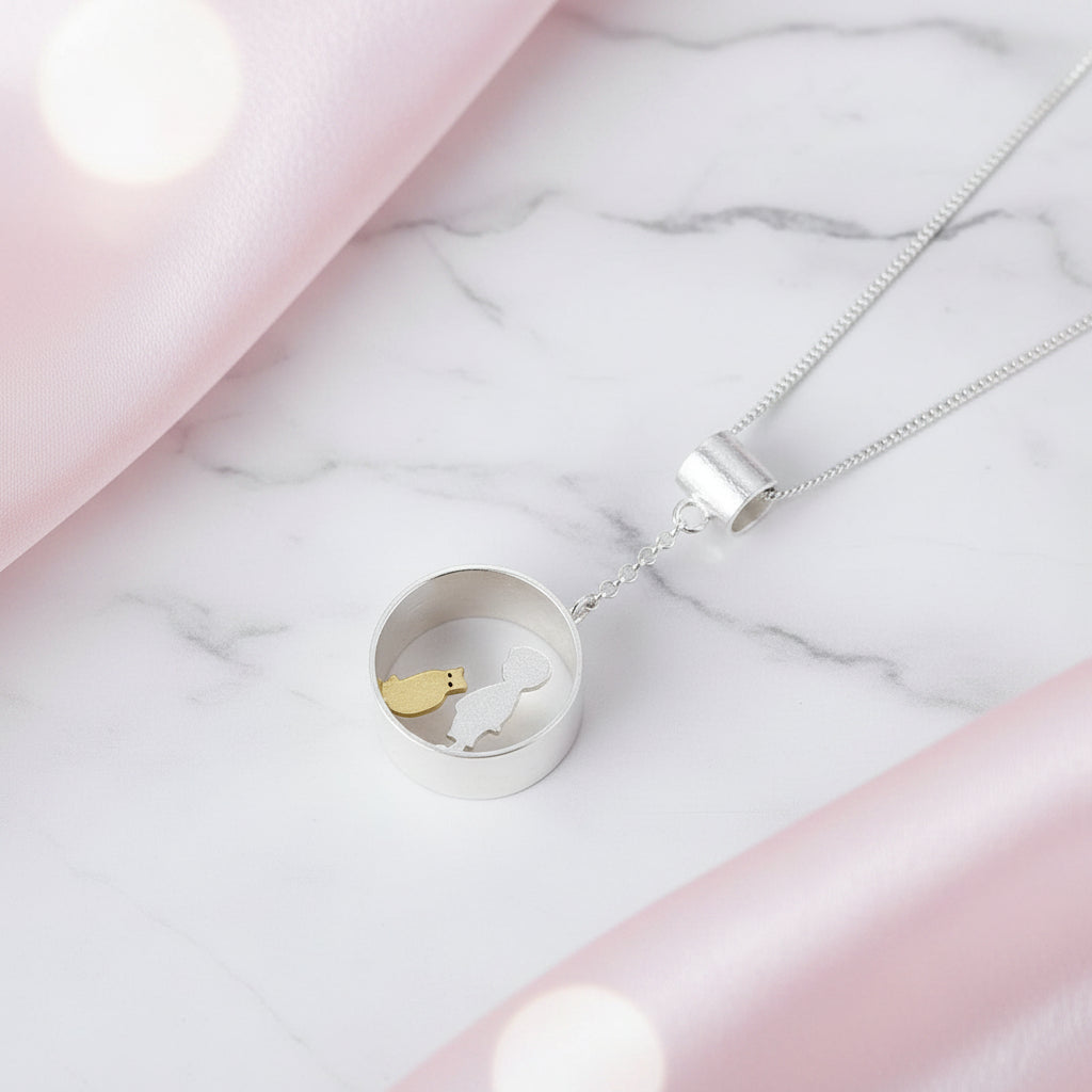 Meeting Love with Cat Pendant-Black Diamonds New York