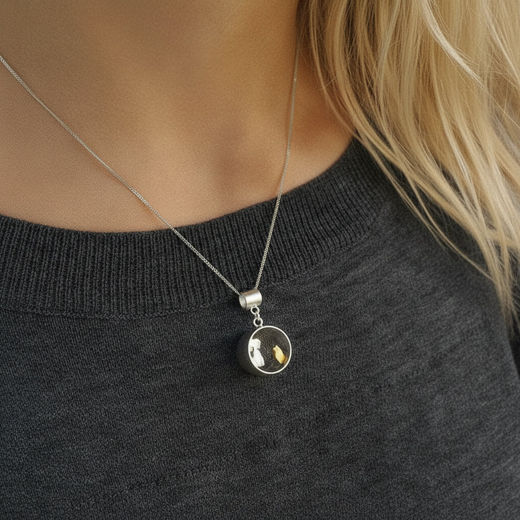 Meeting Love with Cat Pendant-Black Diamonds New York