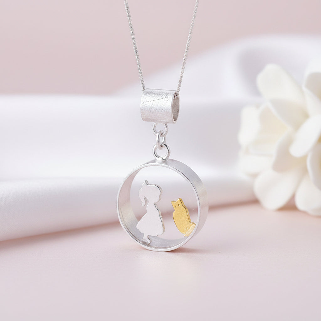 Meeting Love with Cat Pendant-Black Diamonds New York