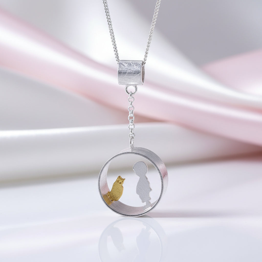 Meeting Love with Cat Pendant-Black Diamonds New York