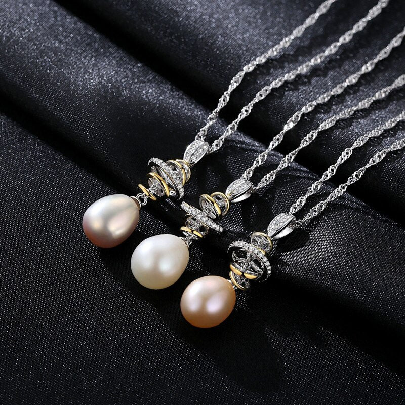 Melody Of Love Natural Freshwater Pearl Necklace-Black Diamonds New York