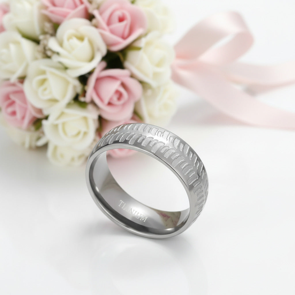 Men's 8mm Matte Titanium Wedding Band-Black Diamonds New York