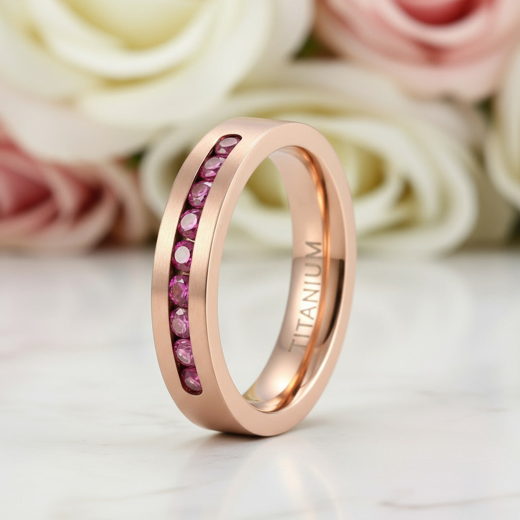 8mm Men's Diamond Titanium Wedding Band-Black Diamonds New York