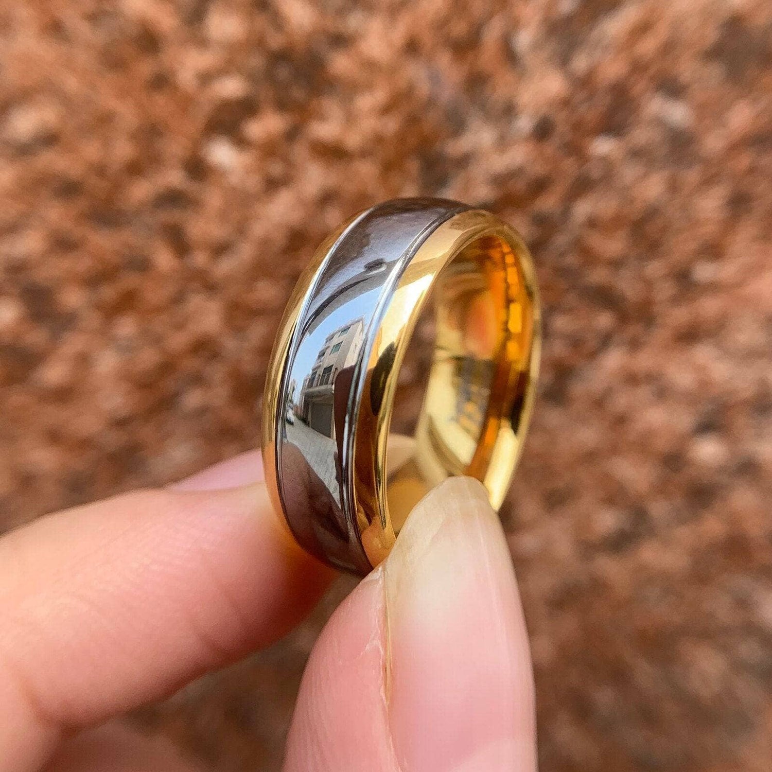Men's Tungsten Carbide Ring 8mm Wedding Band-Black Diamonds New York