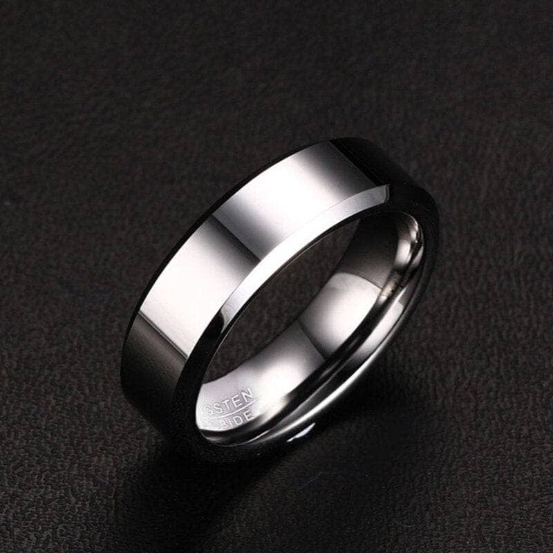 Men's Tungsten Custom Engraving Wedding Band-Black Diamonds New York