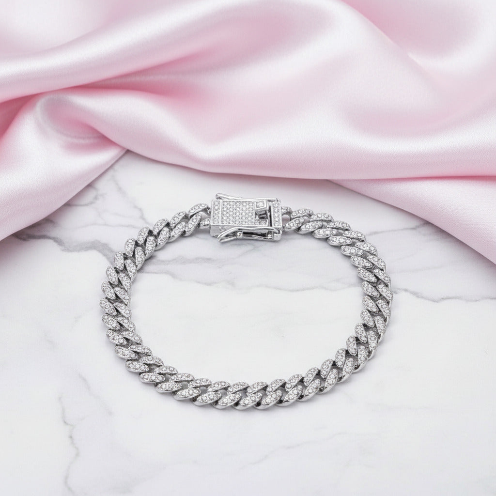 Cuban Bling Iced Out Bracelet With Butterfly-Black Diamonds New York