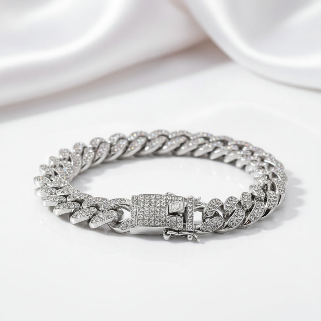 Cuban Bling Iced Out Bracelet With Butterfly-Black Diamonds New York