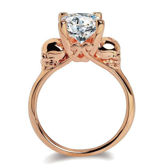 Micro-inlaid CVD Diamond Rose Gold Skull Ring - Black Diamonds New York