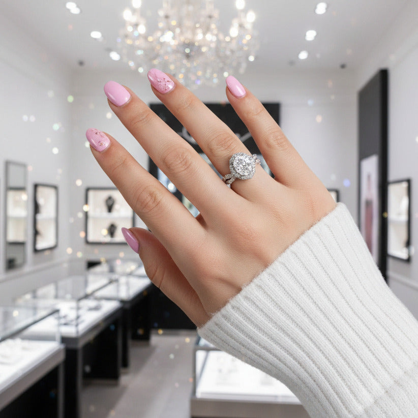 Milgrain Halo Oval Cut Vintage Wedding Set – Black Diamonds New York