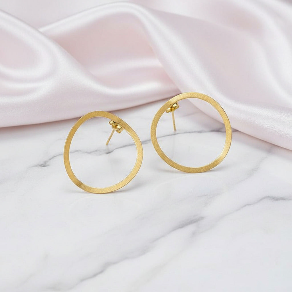 Minimalism Hoop Dangle Earrings-Black Diamonds New York