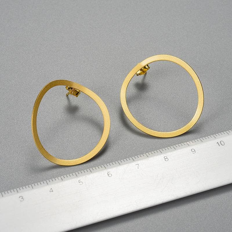Minimalism Hoop Dangle Earrings-Black Diamonds New York