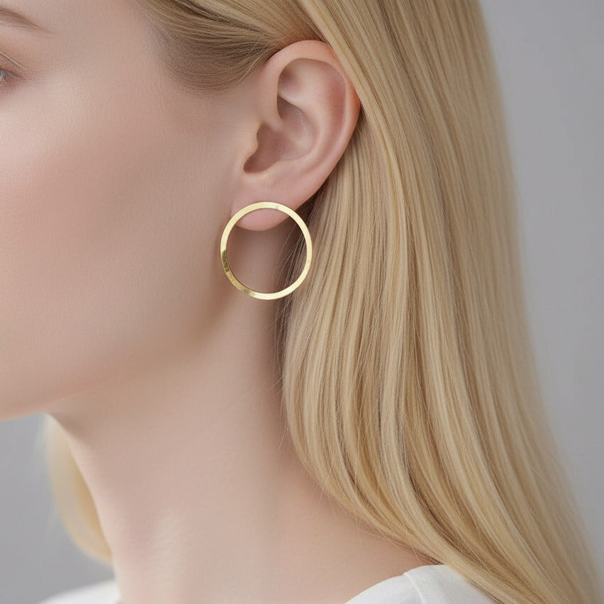 Minimalism Hoop Dangle Earrings-Black Diamonds New York